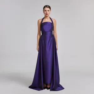 Halter Neck taffeta Maxi Dress