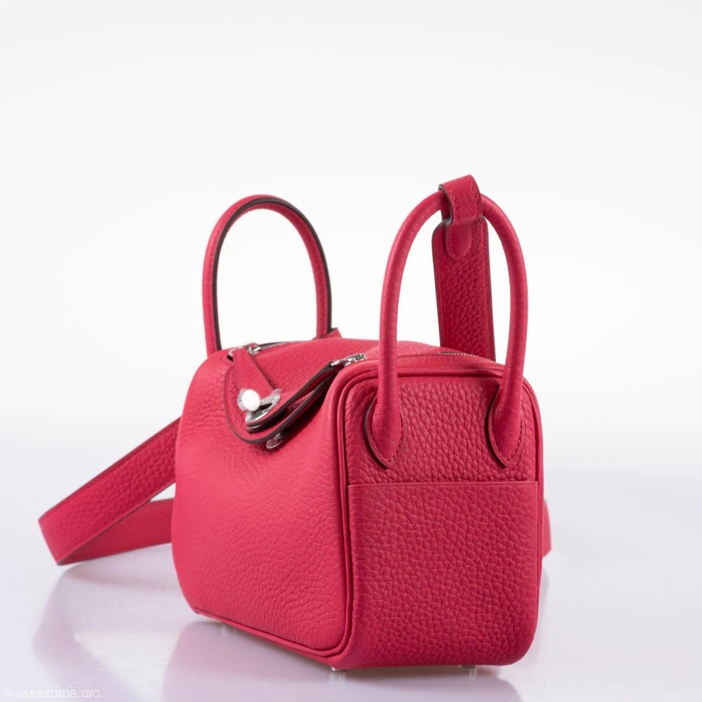 Hermès Mini Lindy 20 Rose Extreme Clemence Palladium Hardware