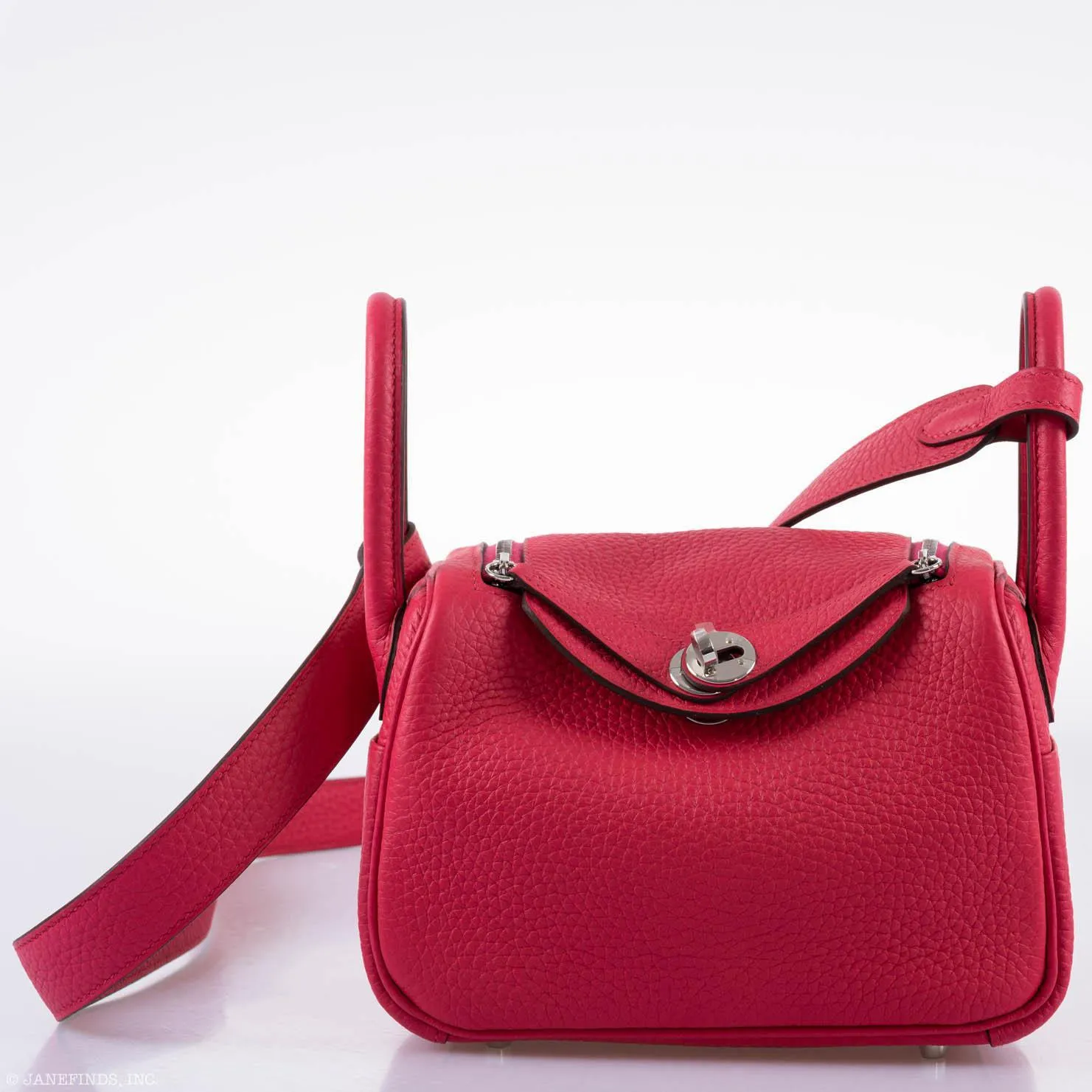 Hermès Mini Lindy 20 Rose Extreme Clemence Palladium Hardware