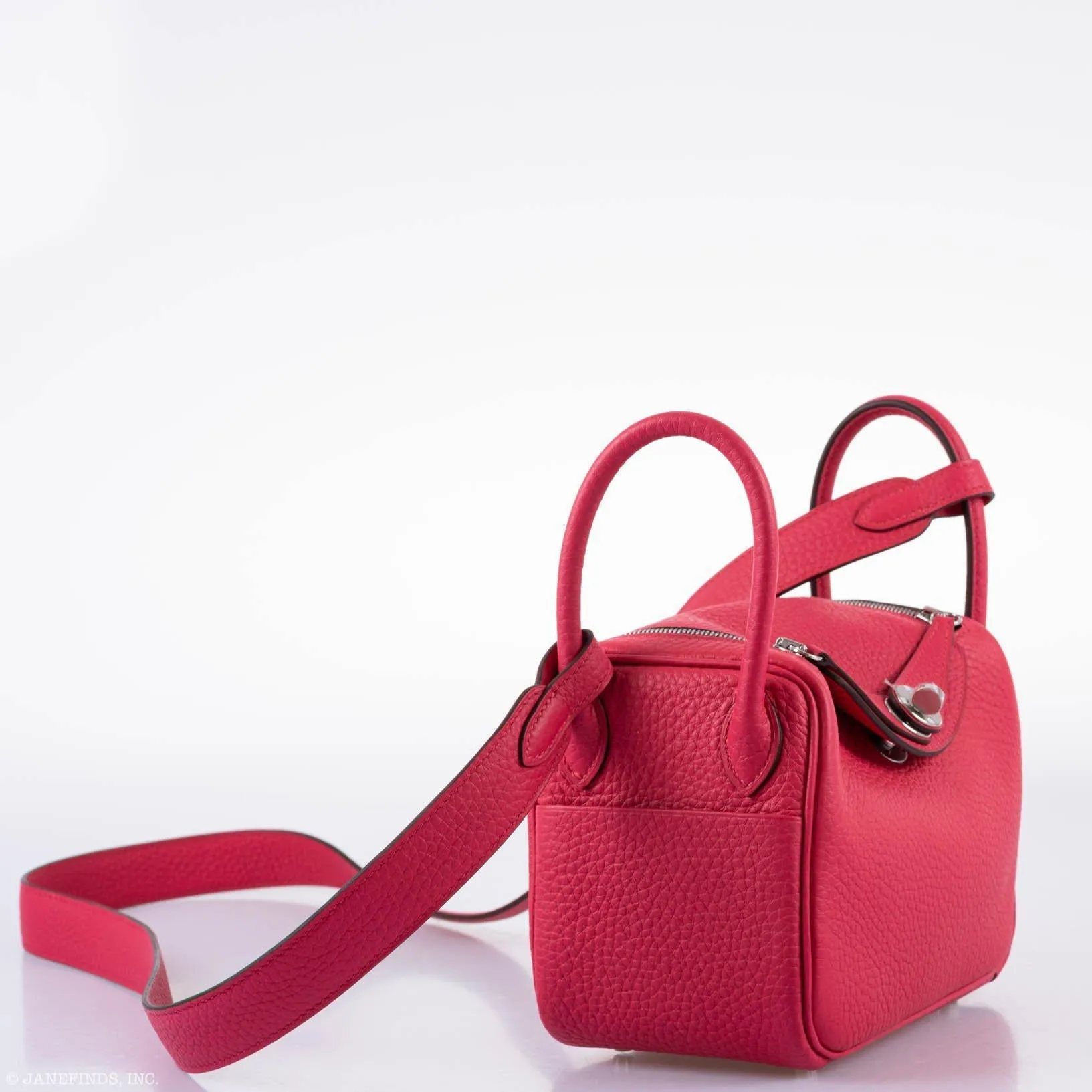 Hermès Mini Lindy 20 Rose Extreme Clemence Palladium Hardware