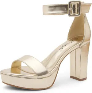Herstyle Platform Heels for Women  4 Inch Chunky Block Heeled Sandals | Open Toe Dressy Strappy High Heels with Ankle Strap for Wedding, Prom, Graduation & 2025 Events
