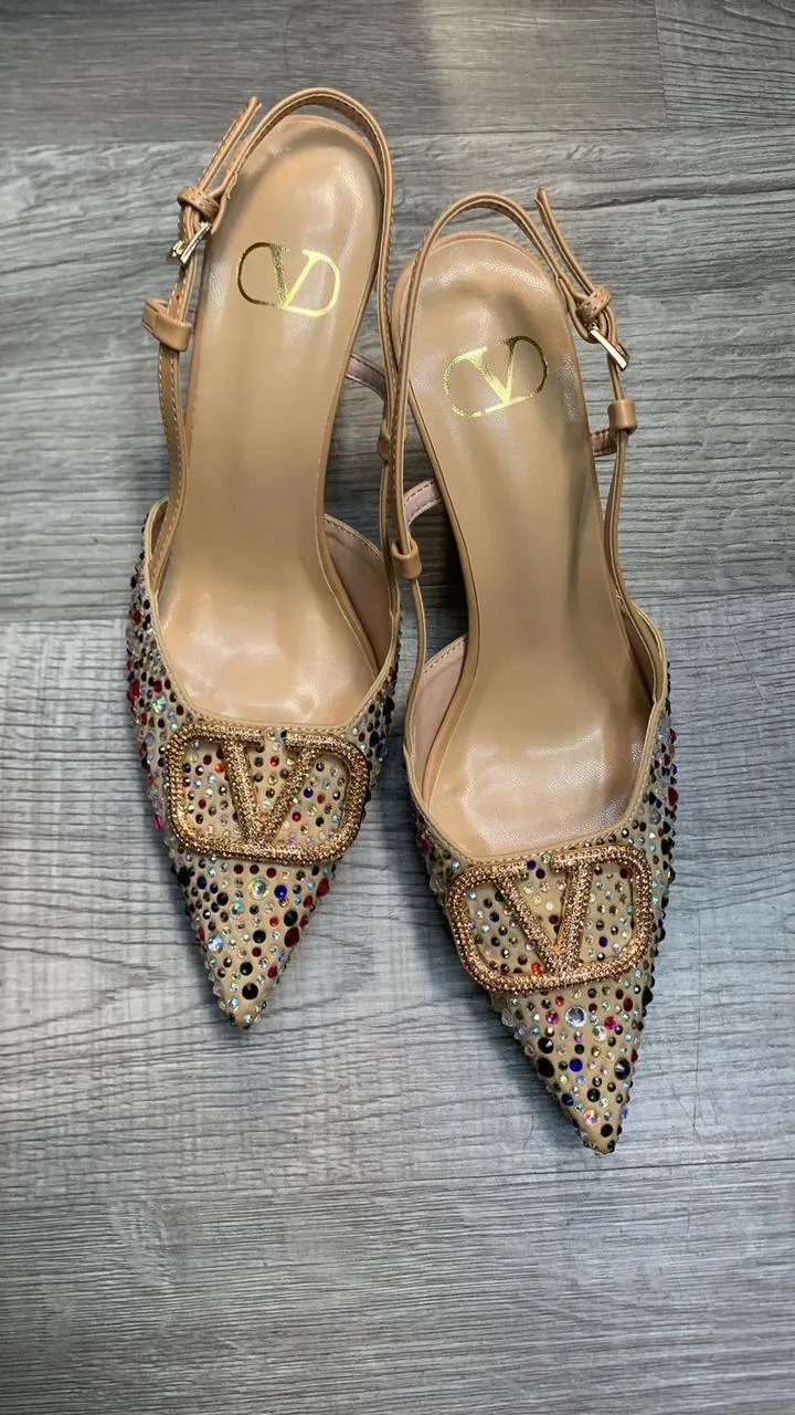 High Heeled Crystal Sandals For Women