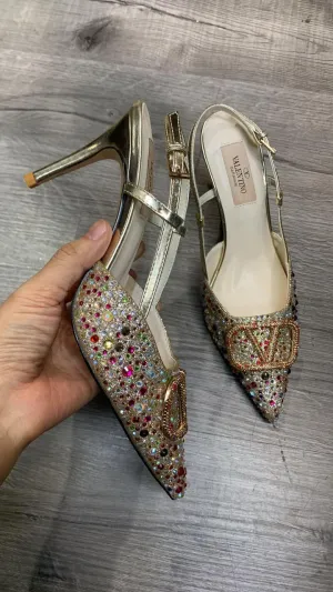 High Heeled Crystal Sandals For Women