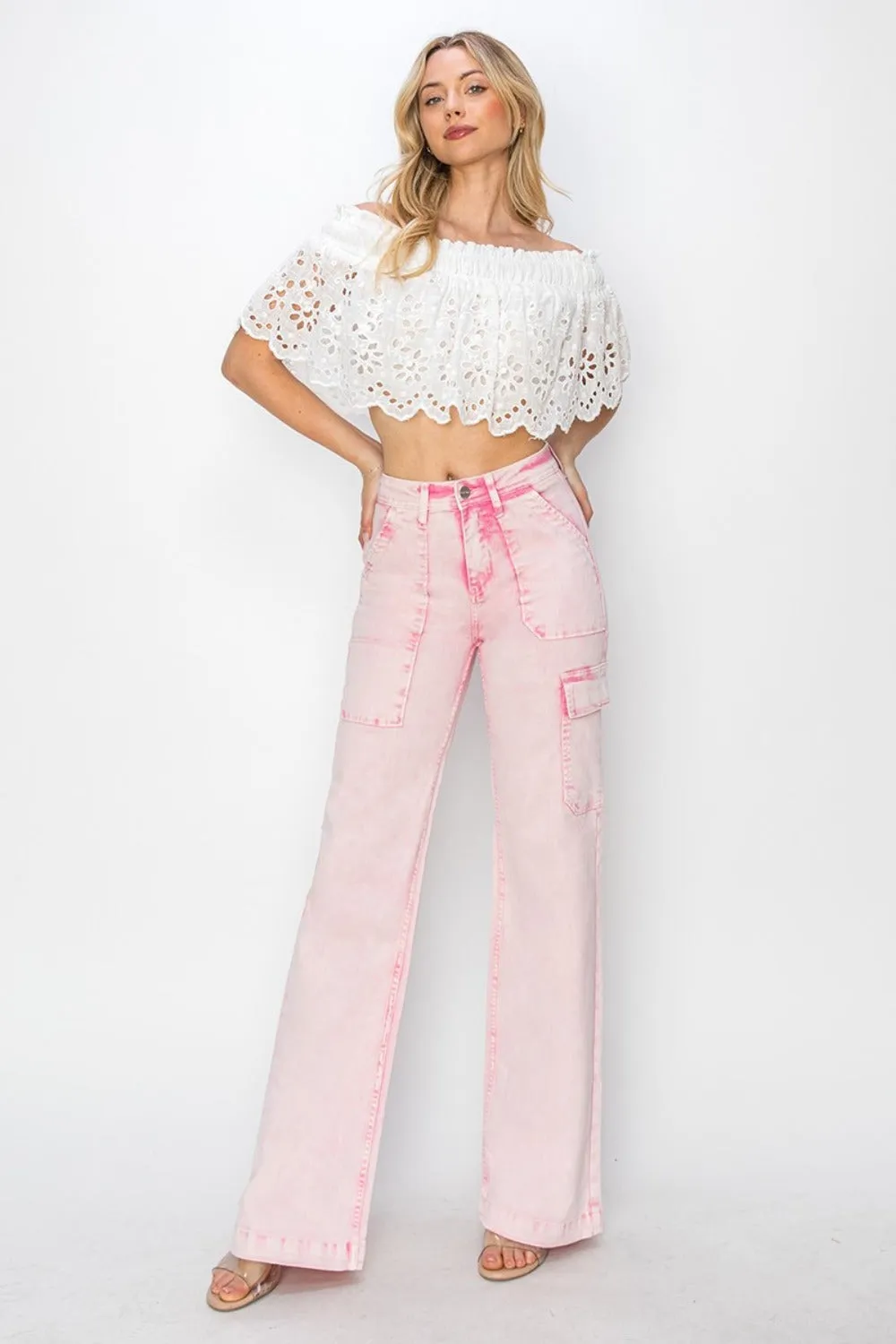 High-Rise Cargo Pocket Jeans – Trendy, Functional, and Fashion-Forward