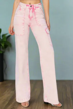 High-Rise Cargo Pocket Jeans – Trendy, Functional, and Fashion-Forward