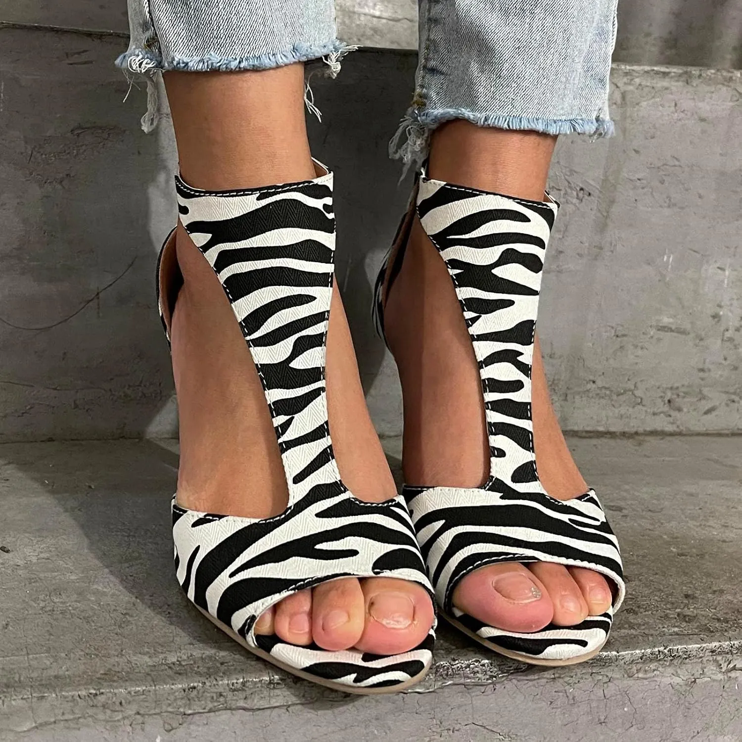 High Sandals Heels Fashion Lace-up Breathable Shoes Women's Casua Women's high Heels Sandals