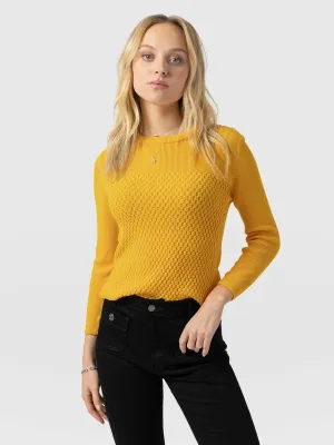 Honeycomb Rib Sweater - Yellow