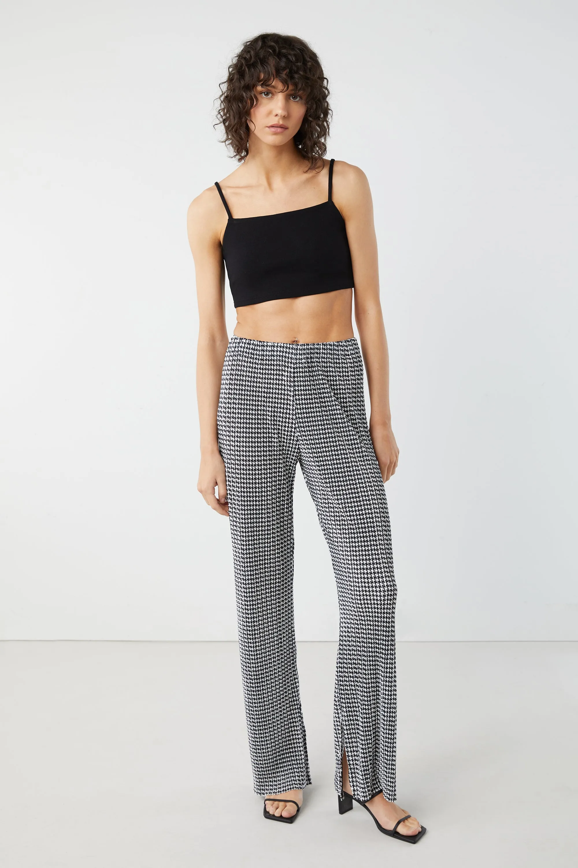 HOUNDSTOOTH PLEATED PANT