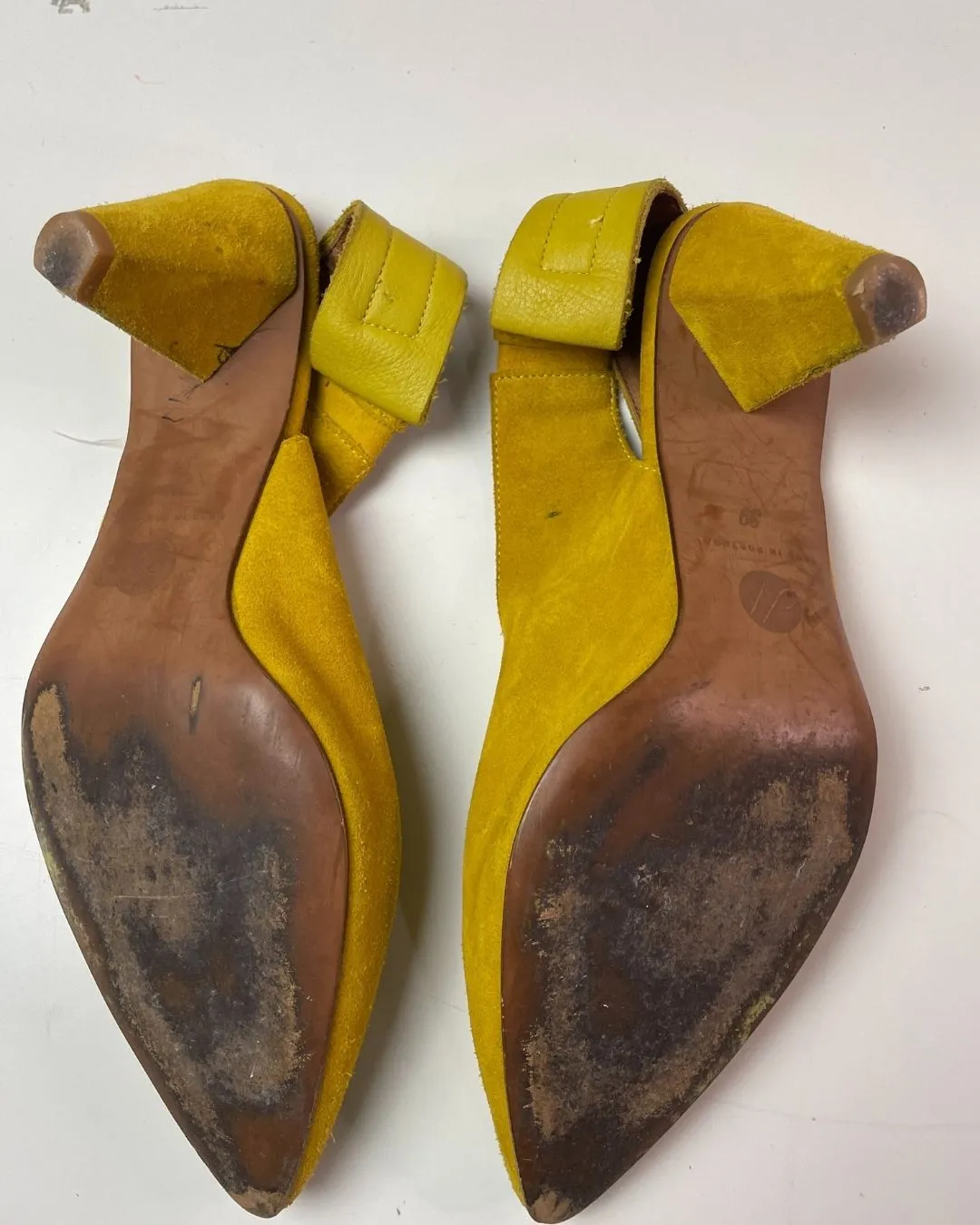 Hudson Yellow Suedue Heels Size 6