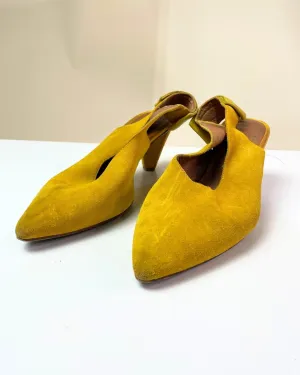 Hudson Yellow Suedue Heels Size 6