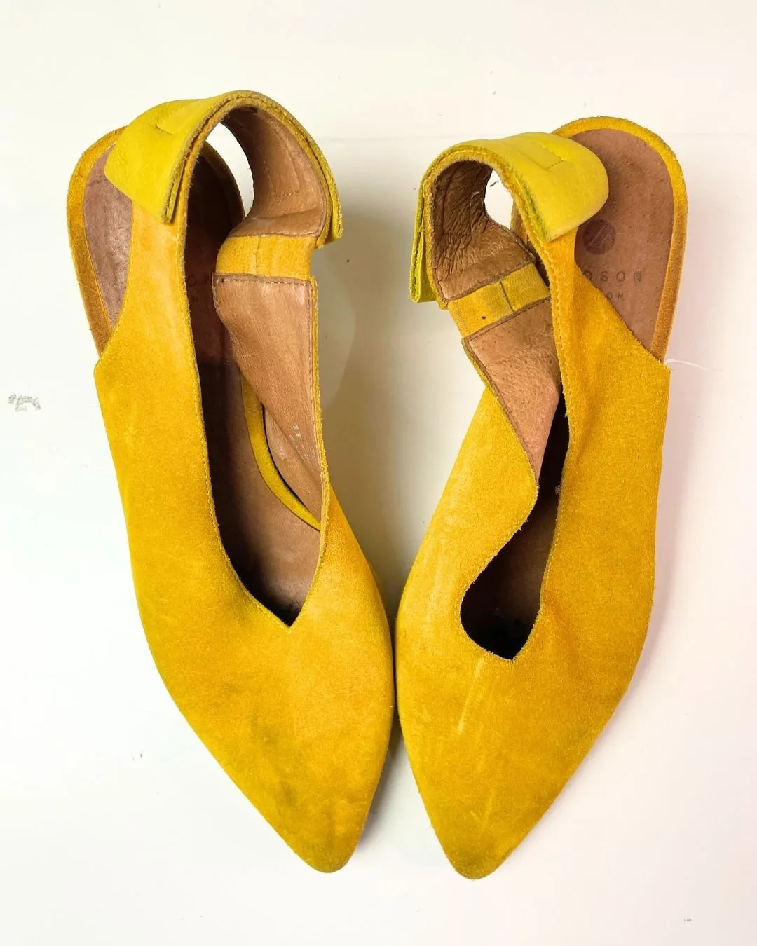 Hudson Yellow Suedue Heels Size 6