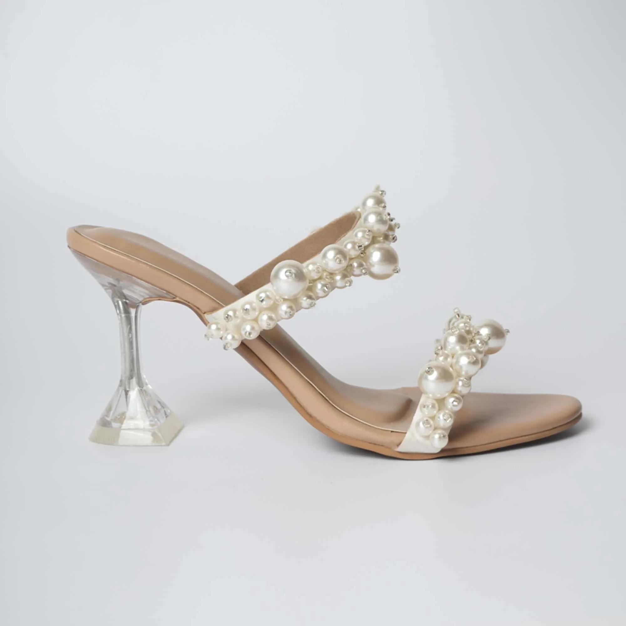 Iconic Dual Pearl Heels - Cream