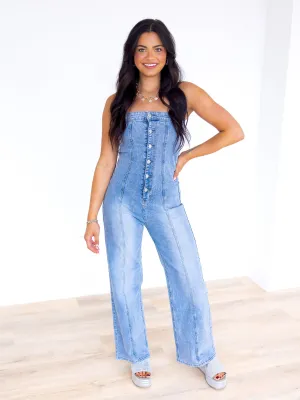In Love with You Denim Jumpsuit