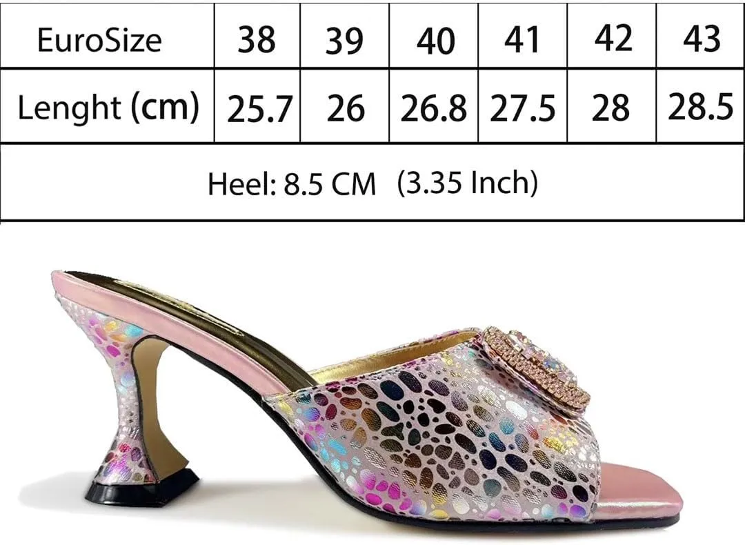 Italian-Made Bridal Heels with Rhinestone Clutch Set Womens Wedding Banquet Party Shoes
