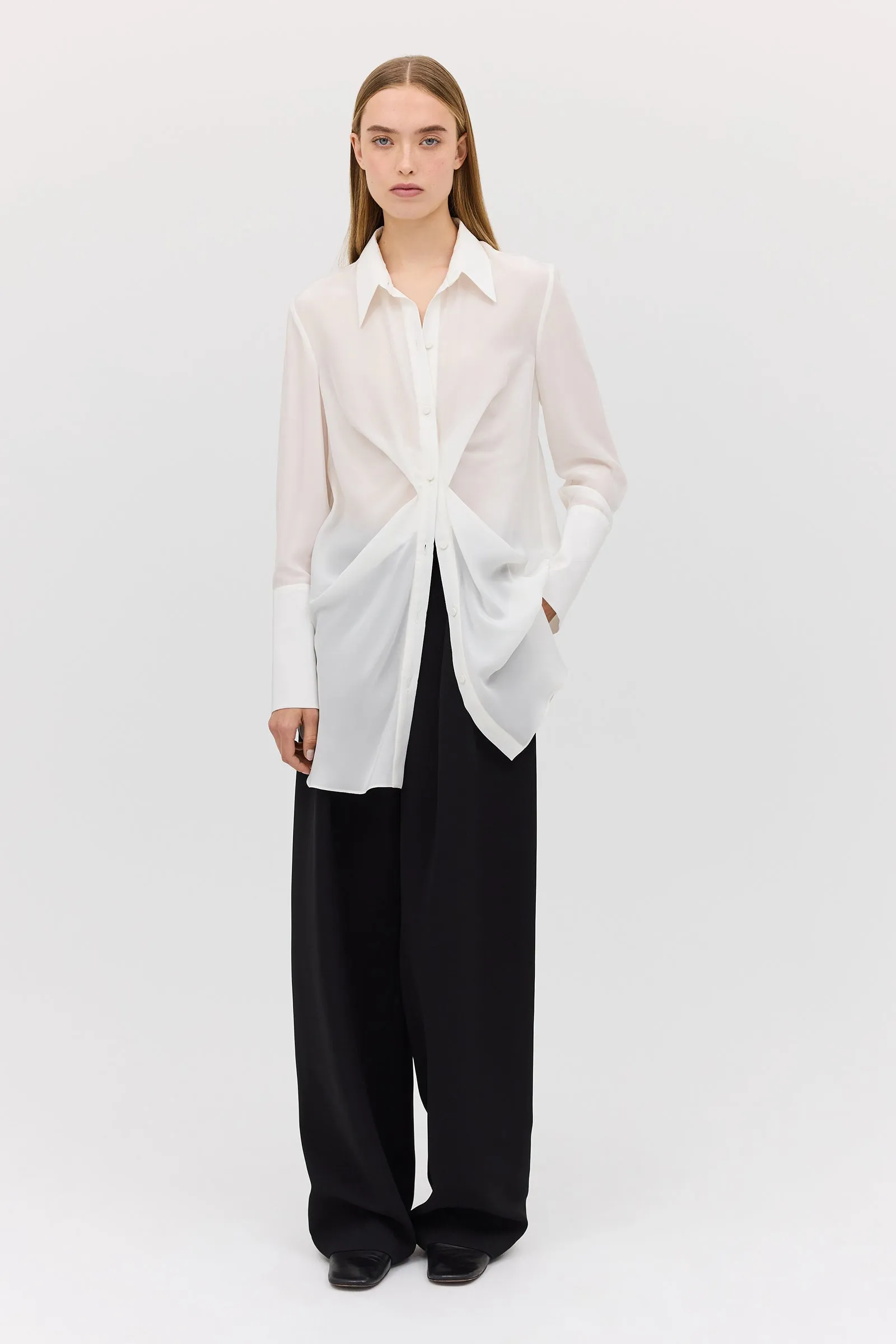 IVORY SILK CDC WHISPER SHIRT