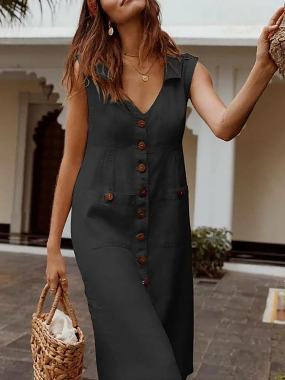 Ivyshape | Casual Button-Designed Dress for Women