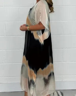 Ivyshape | Chiffon Maxi Dip Dye Dress