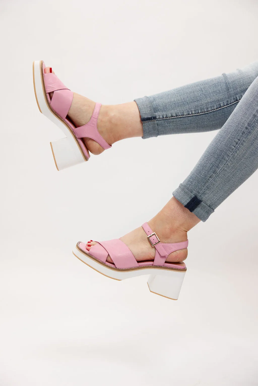 JEMI HEEL - PINK LEATHER