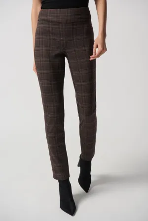 Joseph Ribkoff Heavy Knit Plaid Pull-On Pants
