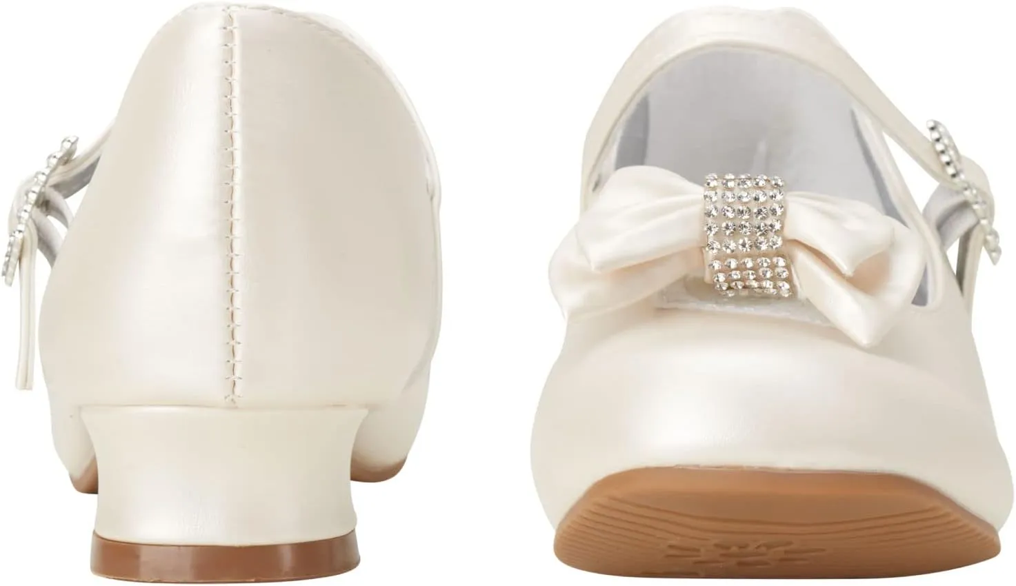Josmo Girl's Dress Mary Jane Wedding Party Heels Ballerina Flower Shoes, Hook and Loop Buckle (Toddler