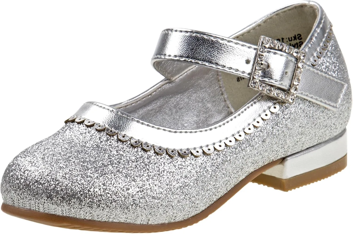 Josmo Girl's Dress Mary Jane Wedding Party Heels Ballerina Flower Shoes, Hook and Loop Buckle (Toddler