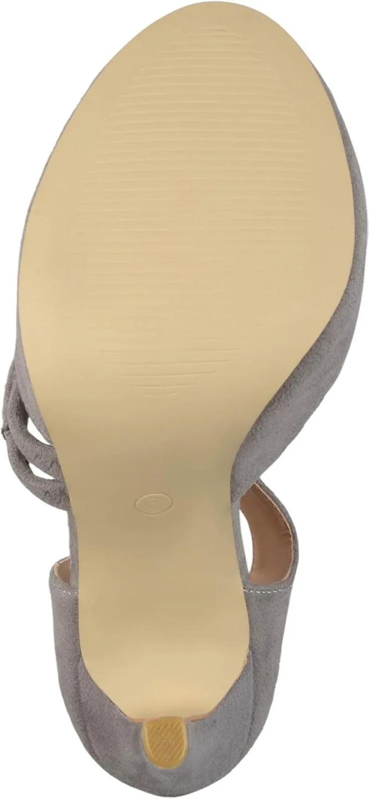 Journee Collection Round Toe Faux Suede Crossover Strap High Heels Gray 8M