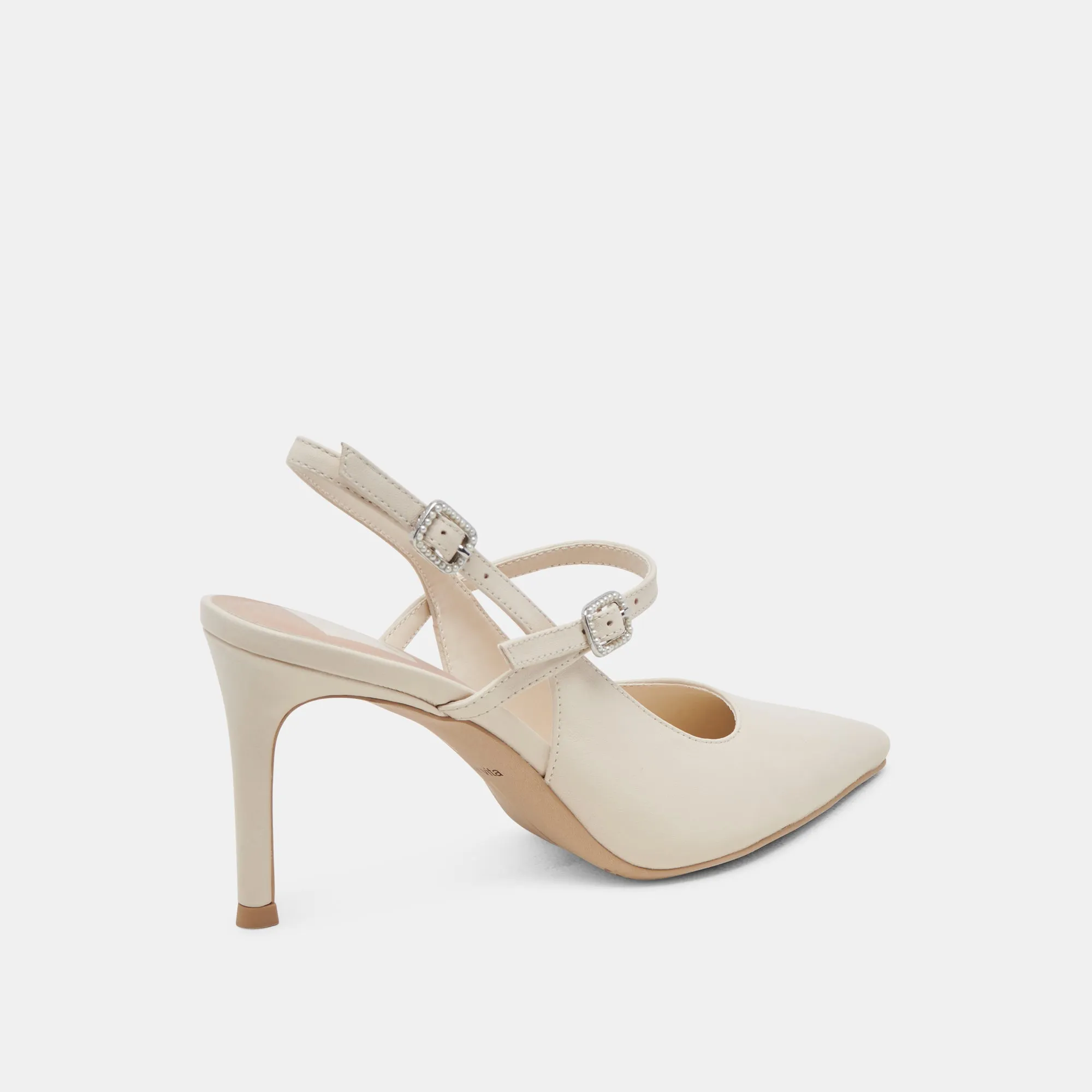 KELLEN HEELS IVORY LEATHER