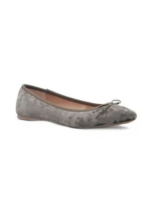 Khaki Velvet Flat Ballerinas