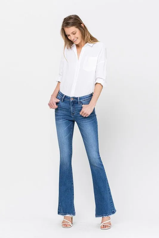 Kim Mid Rise Flare Jeans