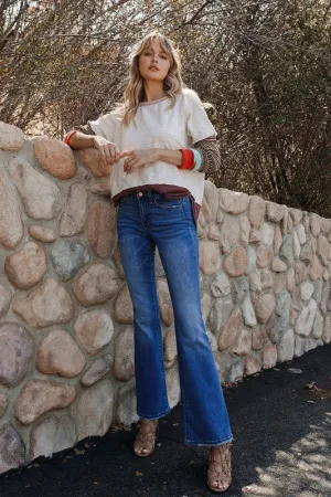 Kim Mid Rise Flare Jeans