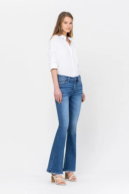 Kim Mid Rise Flare Jeans