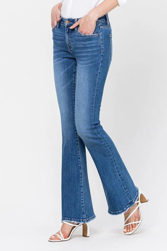 Kim Mid Rise Flare Jeans