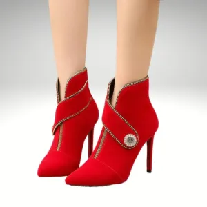 Kitten High-Heel Belt Buckle Ankle Boot