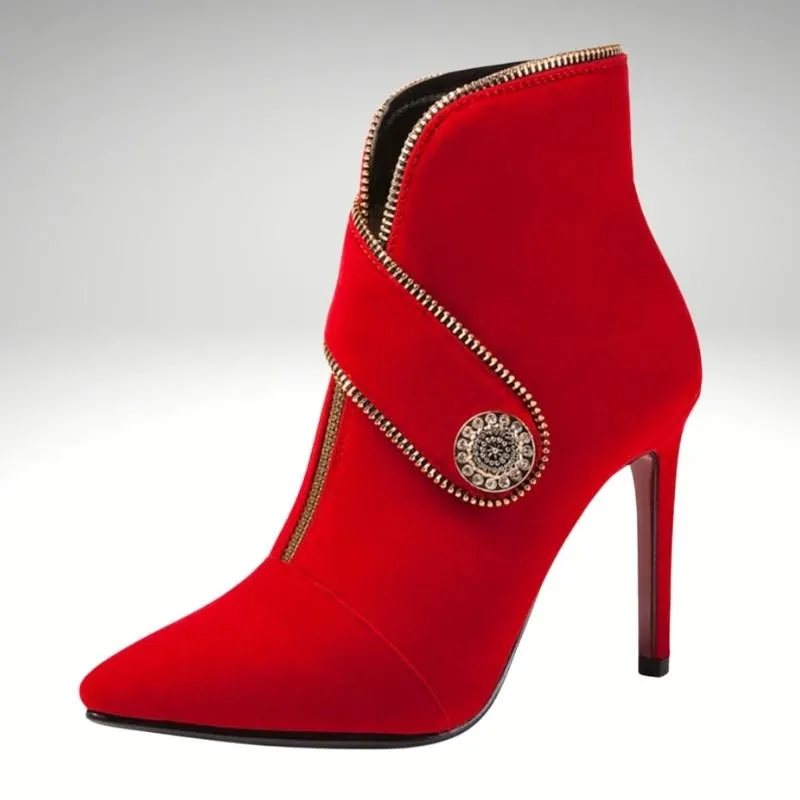 Kitten High-Heel Belt Buckle Ankle Boot