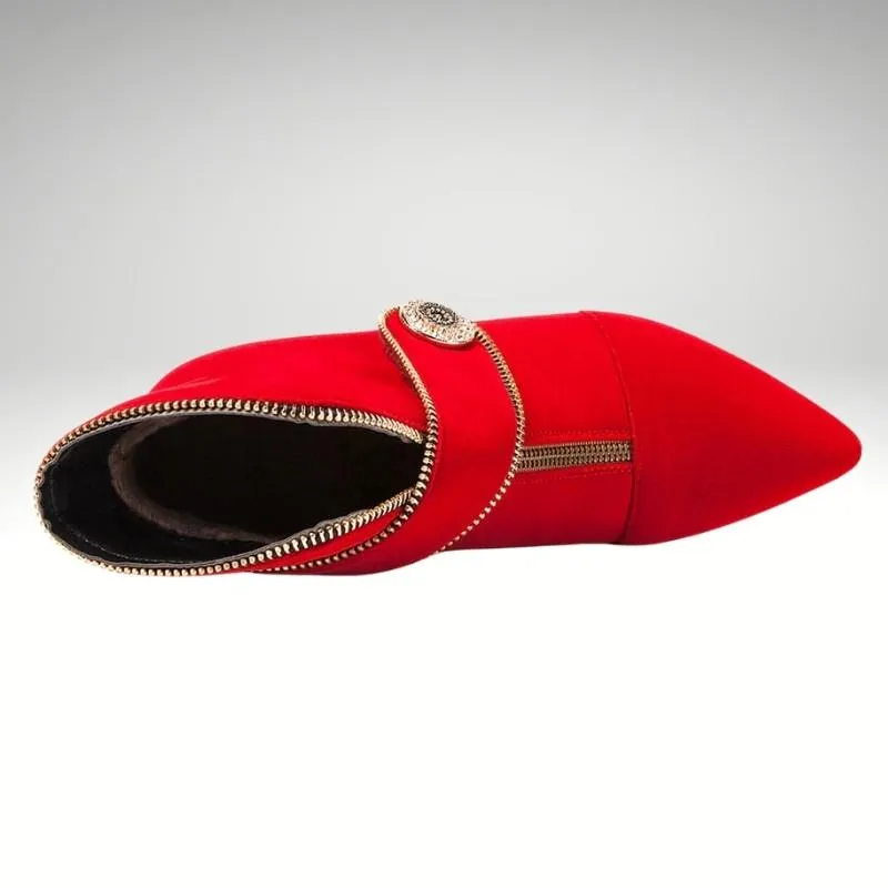 Kitten High-Heel Belt Buckle Ankle Boot