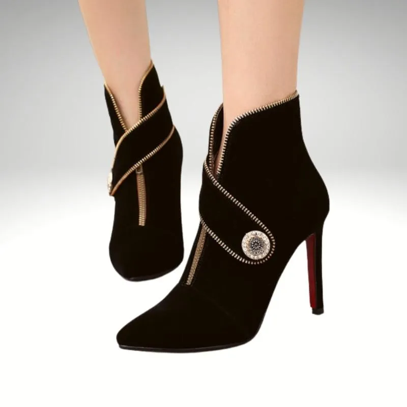 Kitten High-Heel Belt Buckle Ankle Boot