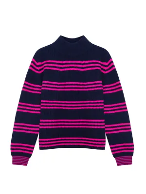 Koko Navy Blue Stripe Cashmere Jumper