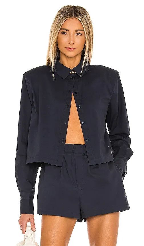 L'Academie The Tory Blouse in Navy