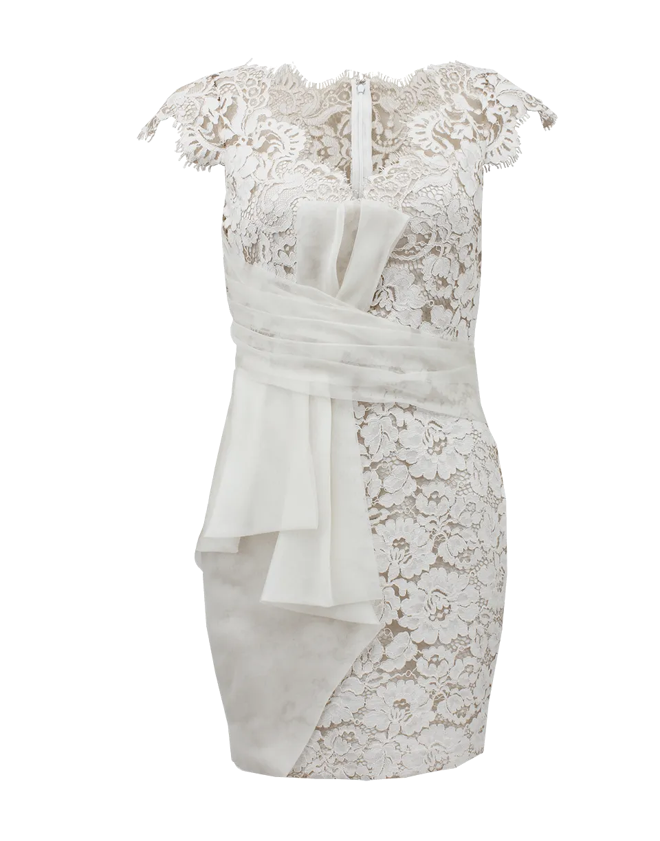 Lace Cap Sleeve Cocktail Dress