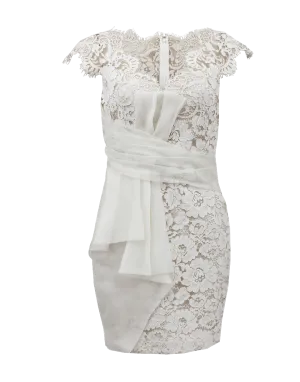 Lace Cap Sleeve Cocktail Dress