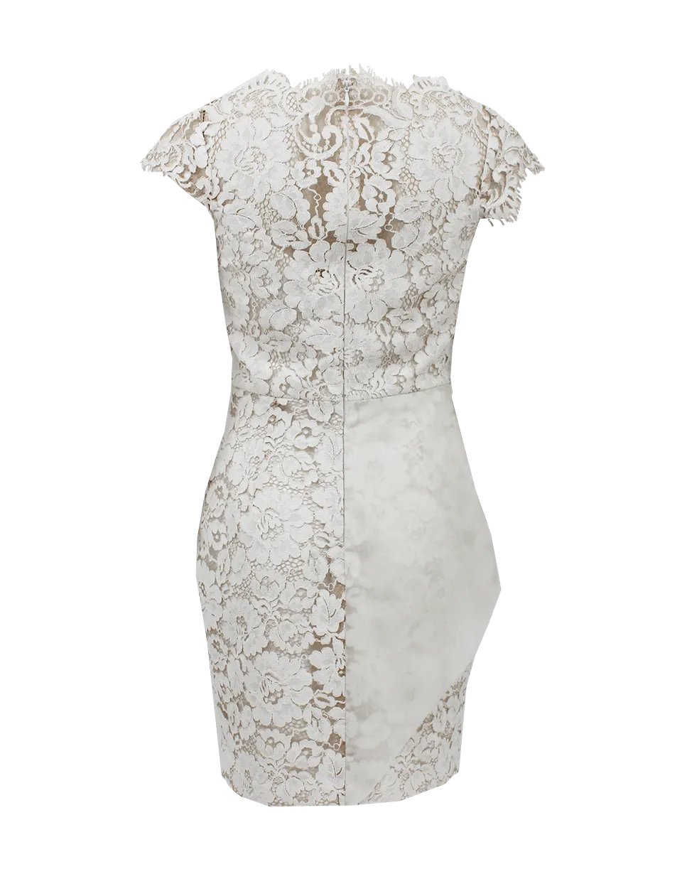 Lace Cap Sleeve Cocktail Dress