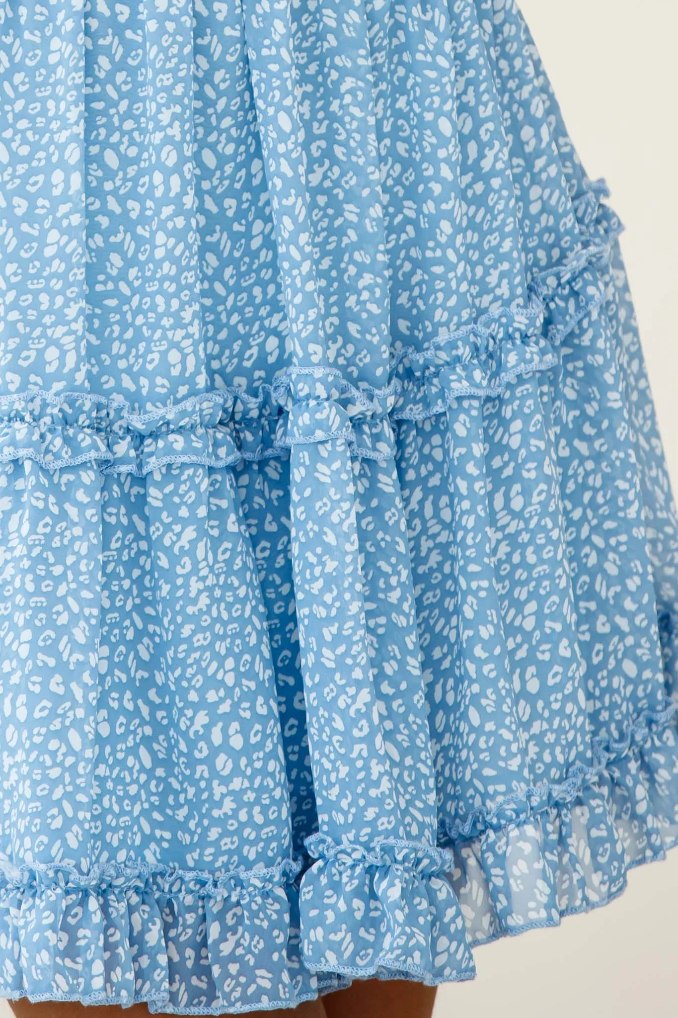 Laney Low Back Cami Strap Dress Speckle Print Blue