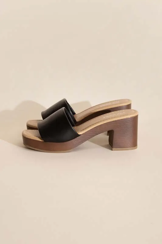 LAUREN-1 Slides Mules Heels