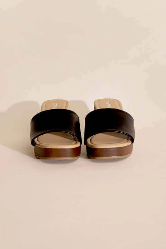 LAUREN-1 Slides Mules Heels