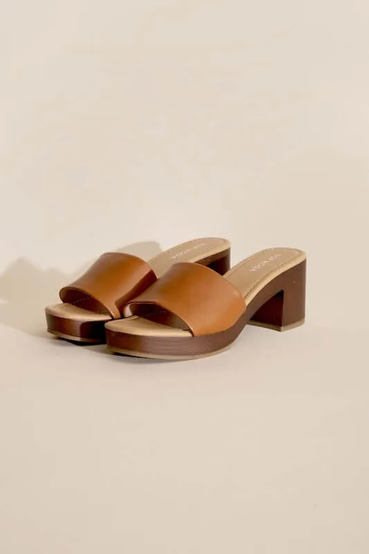 LAUREN-1 Slides Mules Heels