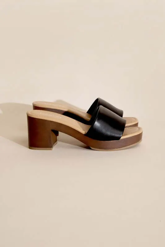 LAUREN-1 Slides Mules Heels