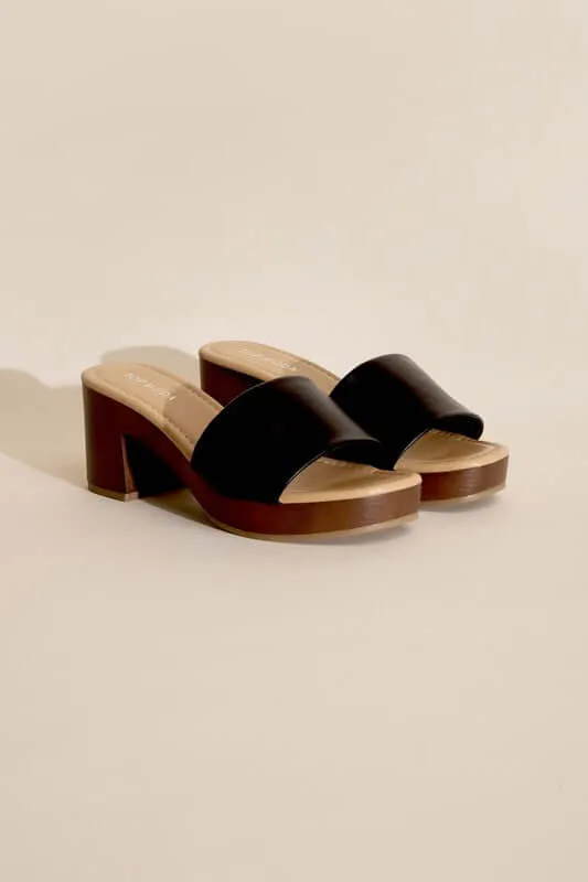 LAUREN-1 Slides Mules Heels