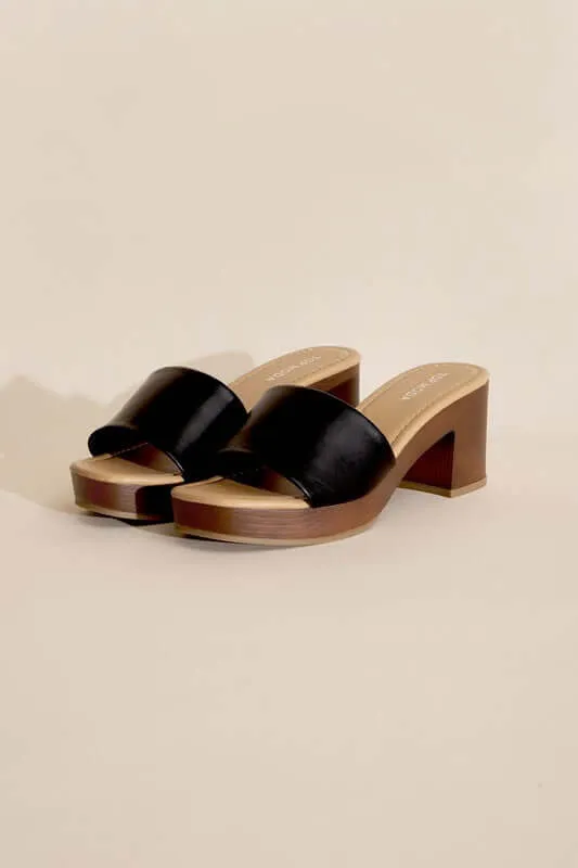 LAUREN-1 Slides Mules Heels
