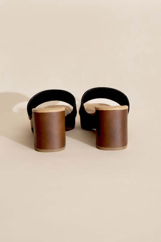 LAUREN-1 Slides Mules Heels