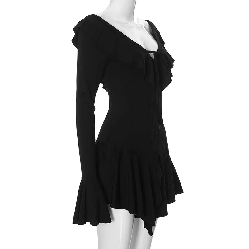 Layna Long Sleeve Ruffle Dress